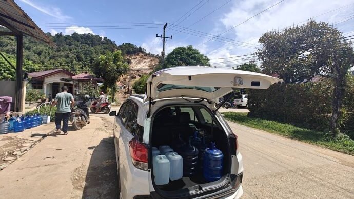 Warga Tapteng Bergantung pada Mata Air Perbukitan Akibat Longsor