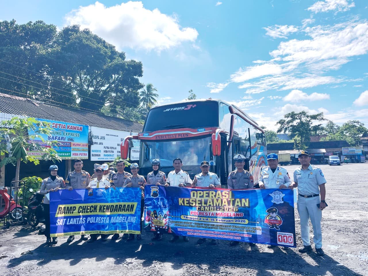 Dukung Operasi Keselamatan Candi 2026, Jasa Raharja Magelang Gelar Ramp Check dan Cek Kesehatan di Terminal Muntilan