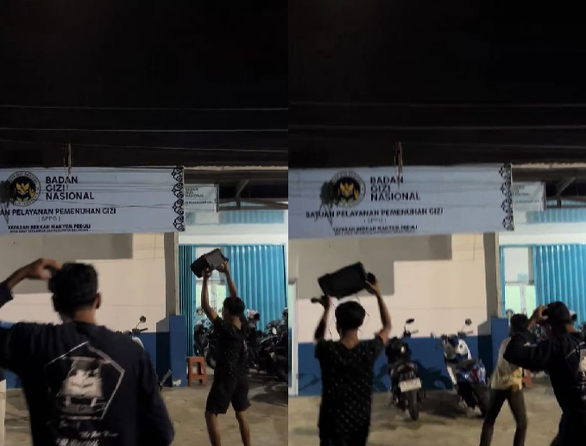 Viral! Aksi Kocak Pemuda Bangunkan Sahur Karyawan SPPG Pakai Lagu Unik MBG