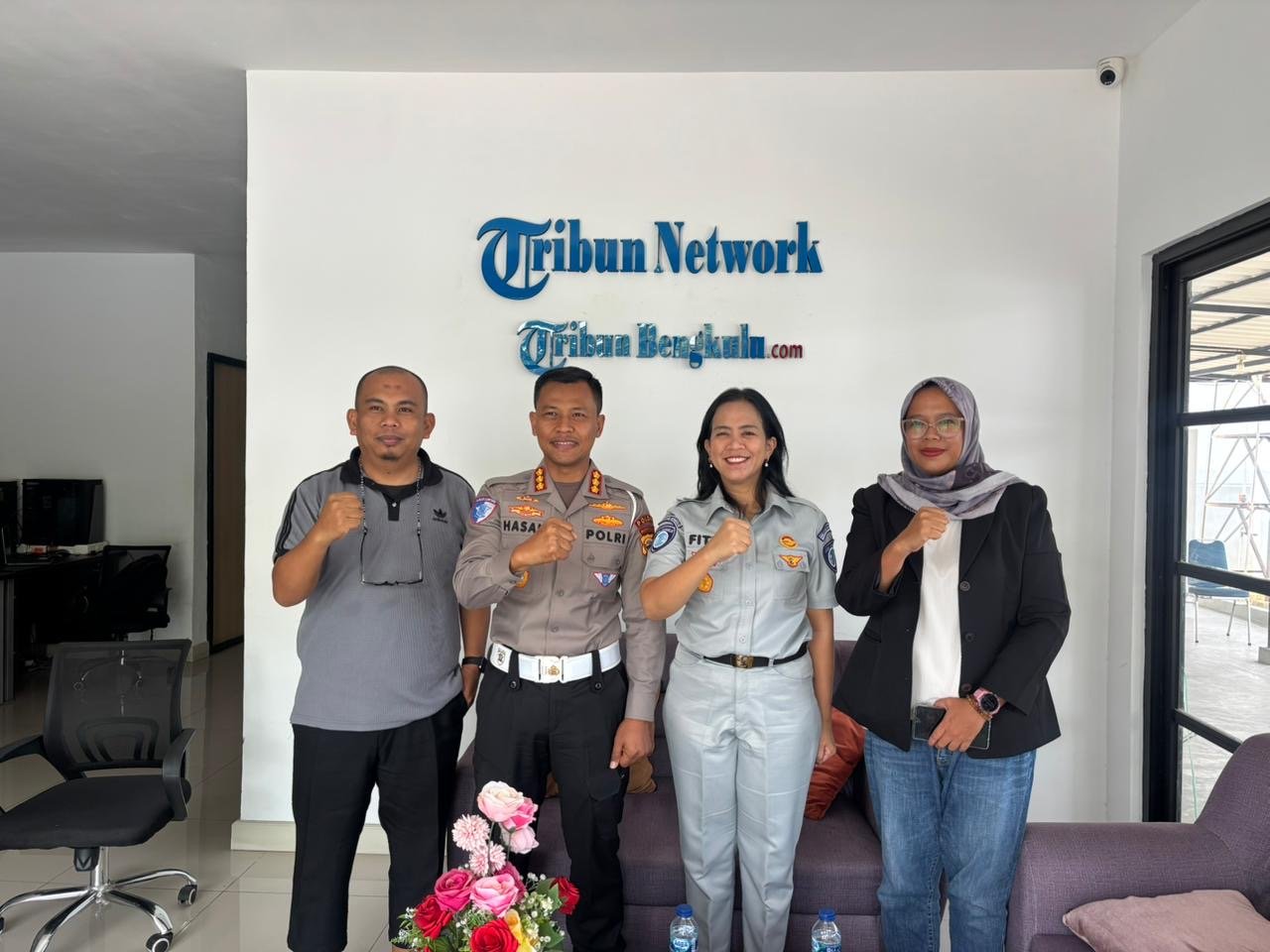 Jasa Raharja Bengkulu Jalin Silaturahmi dengan Tribun News, Dirlantas Polda Bengkulu Turut Hadir