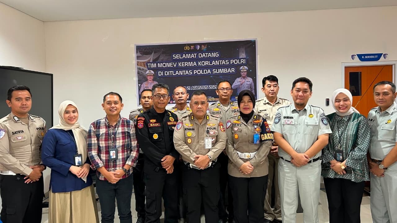 Monev Kerja Sama Korlantas, Jasa Raharja Sumbar Bersama Mitra Evaluasi Pelayanan kepada Masyarakat