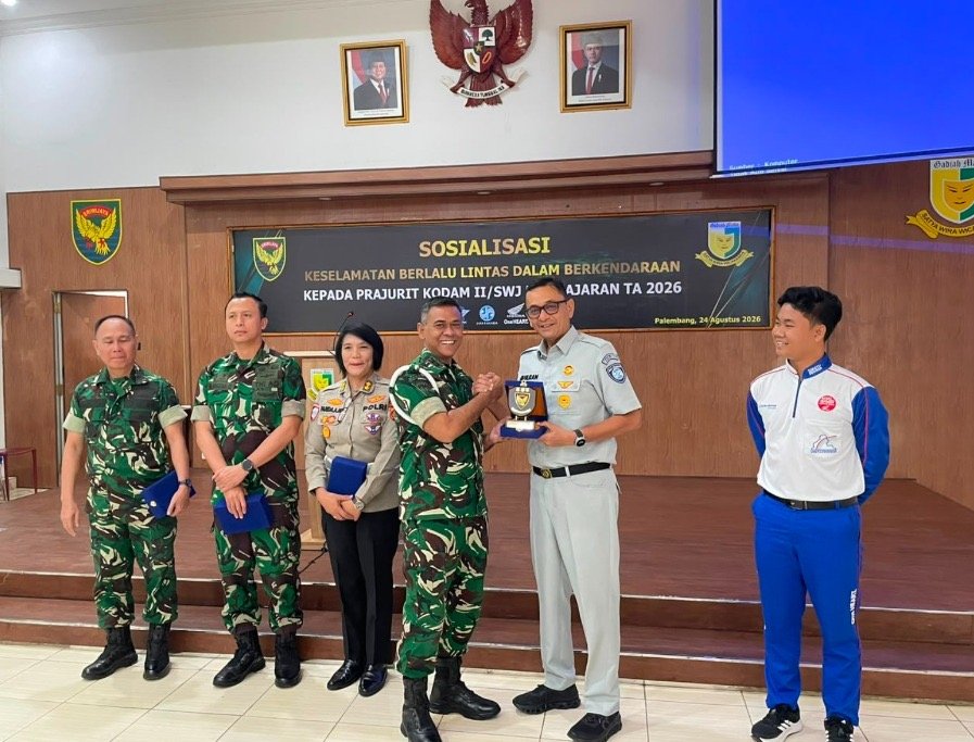 Sinergi Jasa Raharja Sumsel dan Pomdam II/Sriwijaya Tegakkan Kesadaran Keselamatan Berlalu Lintas