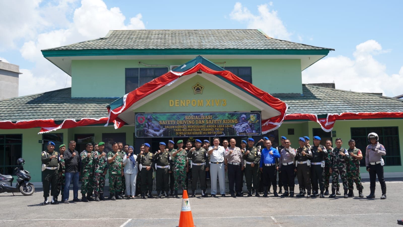 Tekan Angka Kecelakaan, Jasa Raharja Sultra Bersama Ditlantas Polda Gelar Edukasi dan Praktik Safety Riding Bagi Prajurit TNI AD Korem 143/HO