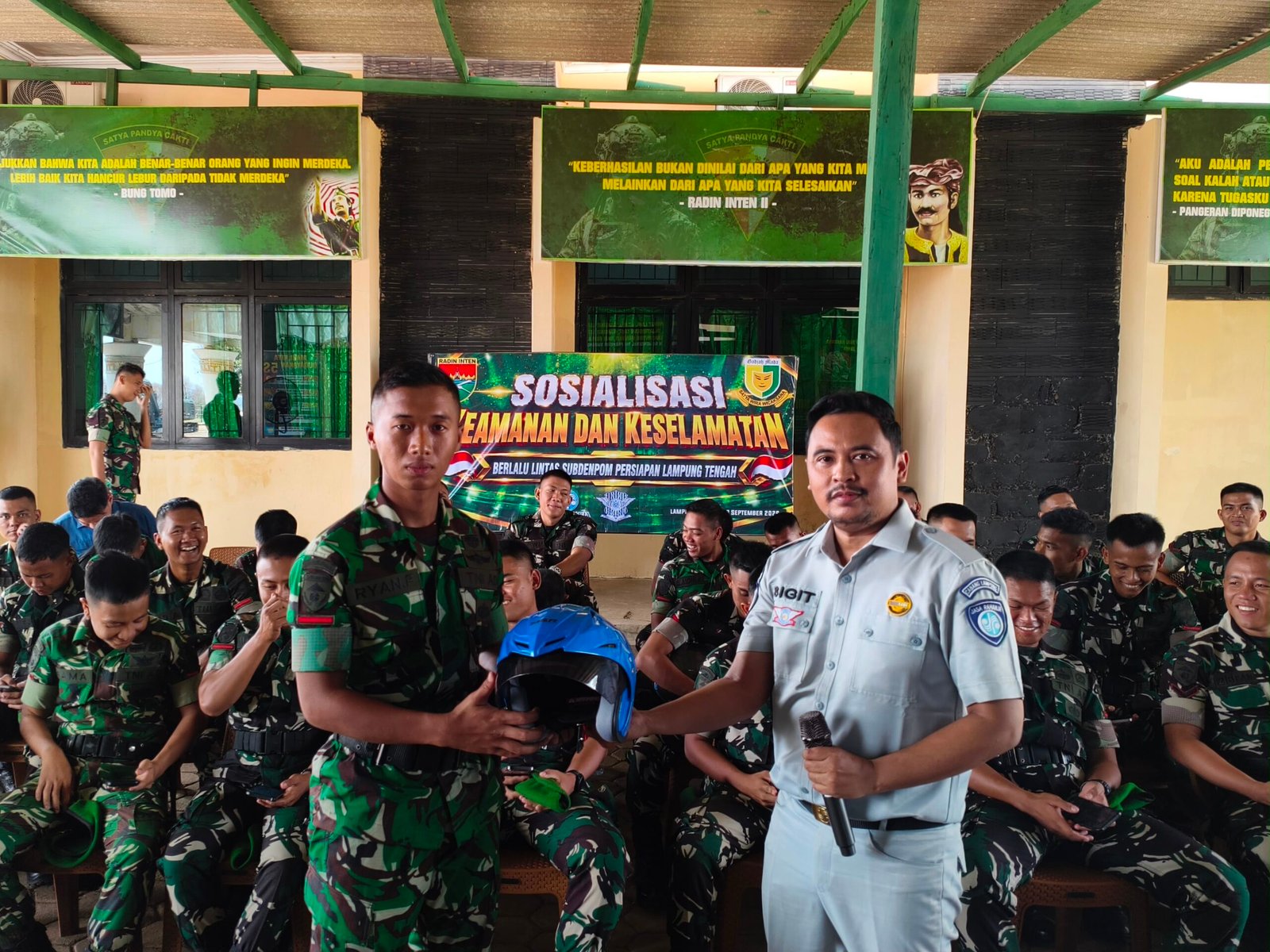 Jasa Raharja Perkuat Edukasi Keselamatan Berlalu Lintas bagi Personel TNI di Lampung Tengah