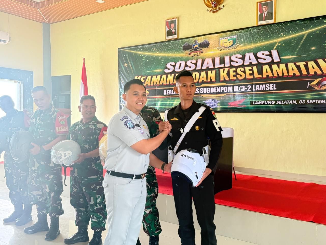 Jasa Raharja Perkuat Edukasi Keselamatan Berlalu Lintas kepada TNI AD dan Babinsa Lampung Selatan